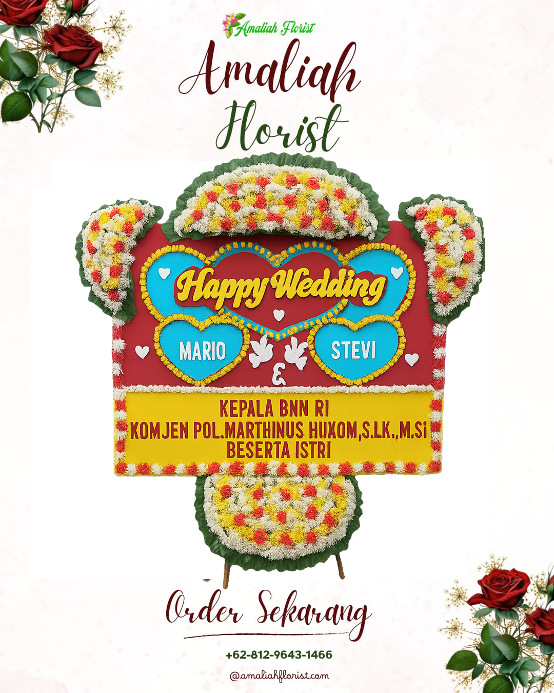 Papan Bunga Pernikahan Sukamakmur